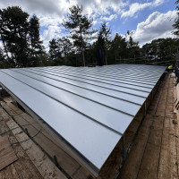 Standing seam zinc cladding